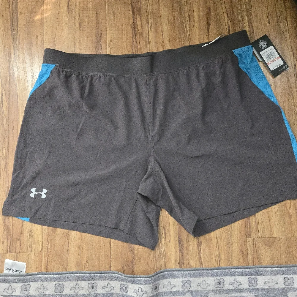 Under Armour Heatgear Athletic Shorts Men 3XL Grey Blue NWT 092025 - Picture 1 of 7